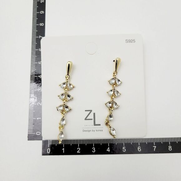 2/$20 Brand New Gold Tone With Clear Stone Earrings - Picture 5 of 5